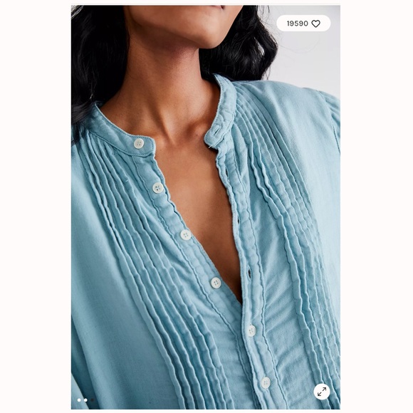 Free People x CP Shades Yoko Tunic long sleeve tunic dress in blue Sz L - Picture 16 of 16